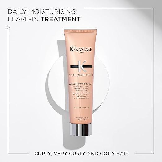 Kérastase Curl Cream, Crème de Jour Fondamentale Conditioner, Leave-In Treatment & Heat Protectant, Controls Frizz & Enhances Curls, For All Curly Hair