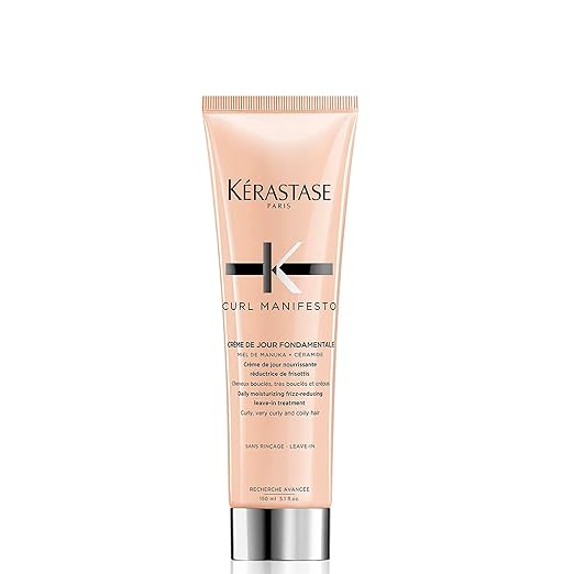 Kérastase Curl Cream, Crème de Jour Fondamentale Conditioner, Leave-In Treatment & Heat Protectant, Controls Frizz & Enhances Curls, For All Curly Hair