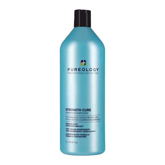 Pureology Strength Cure Shampoo, Strengthening Shampoo, Helps Repair Damaged, Color Treated Hair.Renews Strength and Softness, Vegan, Sulfate-Free, Paraben-Free,