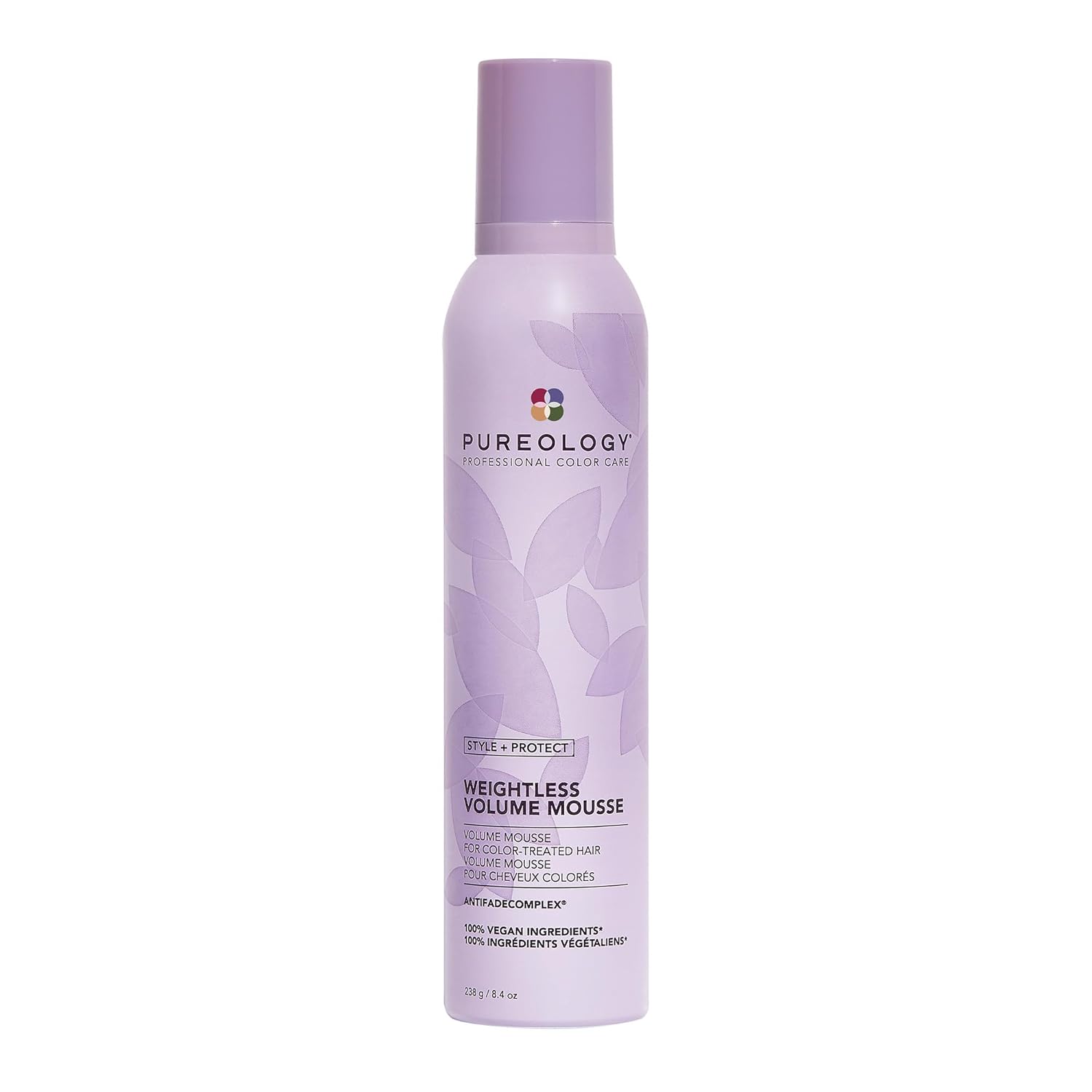 Pureology Volumizing Hair Mousse, Style+Protect Volume Mousse, For Colour-Treated Hair, Adds Volume, Shine, Heat Protection, Vegan, Sulfate-Free, Paraben-Free, 241 g