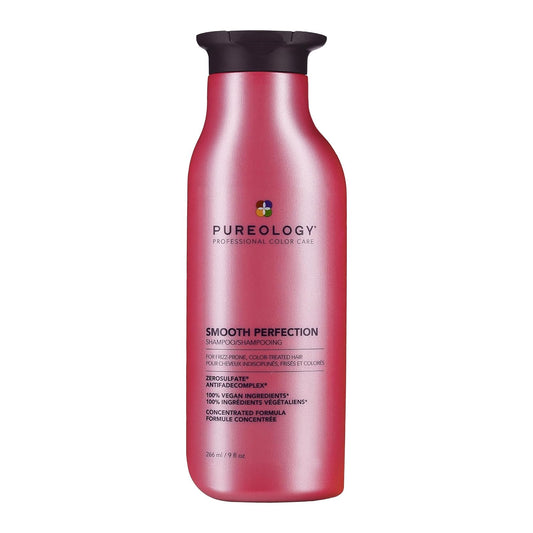Pureology Smooth Perfection Shampoo, Frizz Control for Dry & Colored Hair, Infused with Camellia & Shea Butter, Vegan & Sulfate-Free Formula
