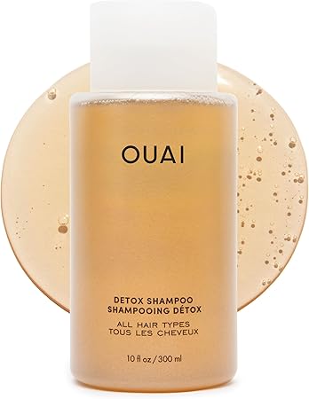 OUAI Detox Shampoo - Clarifying Shampoo for Build Up, Dirt, Oil, Product and Hard Water - Apple Cider Vinegar & Keratin for Clean, Refreshed Hair - Sulfate-Free Hair Care