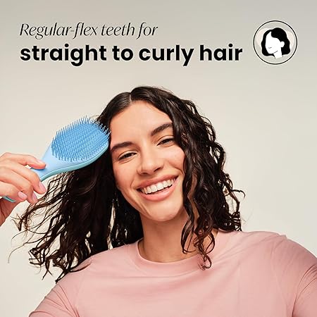 Tangle Teezer Ultimate Detangler Brush for Wet & Dry Hair, Eliminates Knots & Reduces Breakage for All Hair Types, Denim Blues