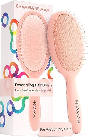 FRAMAR Detangling Hair Brush, Hair Brush For Women, Curly Hair Brush, Elegant Detangler brush, Brosse A Cheveux, Detangling Brush for Women, Men, Children, Hairbrush Women, Hair Detangler