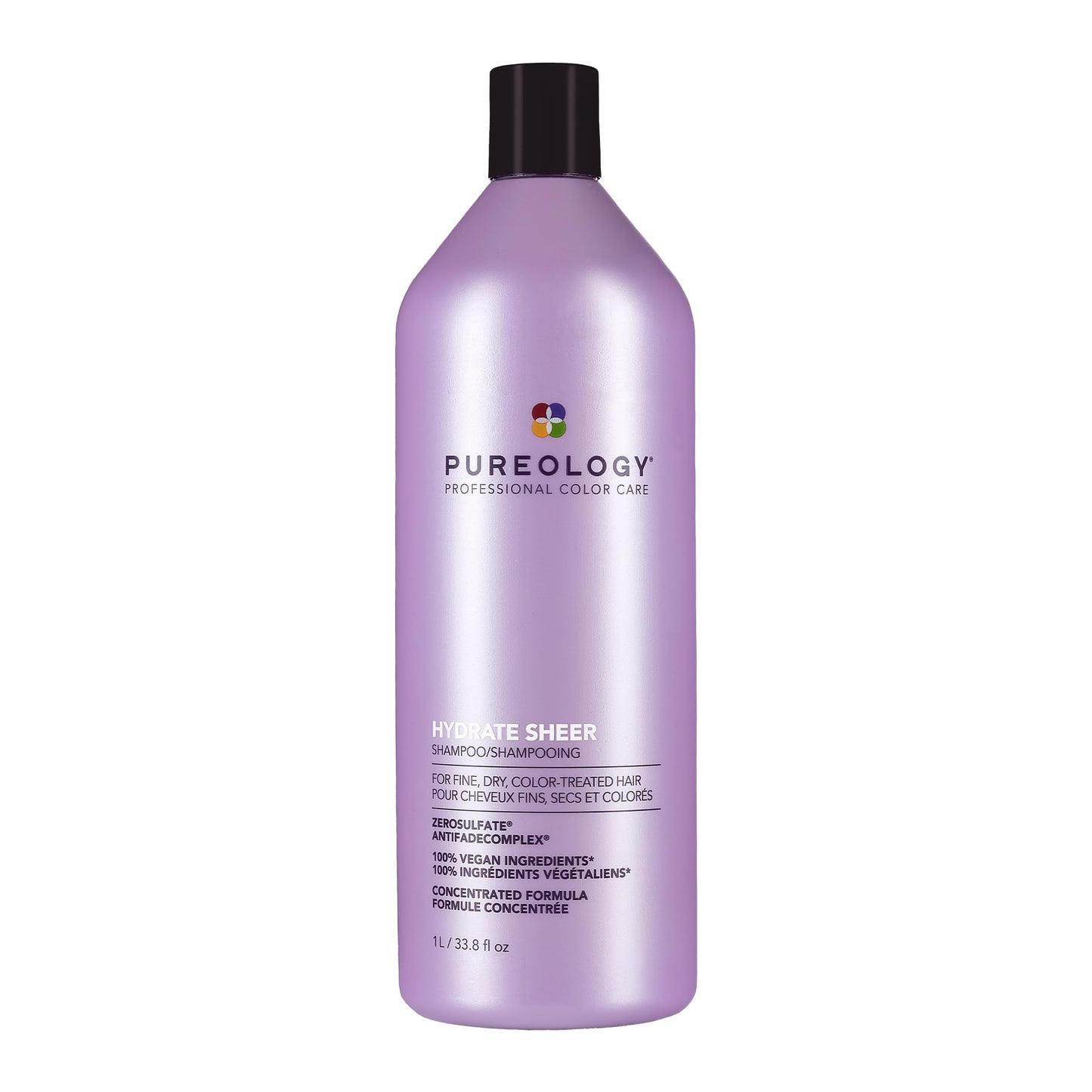 Pureology Hydrate Sheer Nourishing Shampoo, For Fine, Colored & Dry Hair, Infused with Wheat Protein, Vitamin E & Eucalyptus Leaf Extract, Vegan & Sulfate-Free Formula