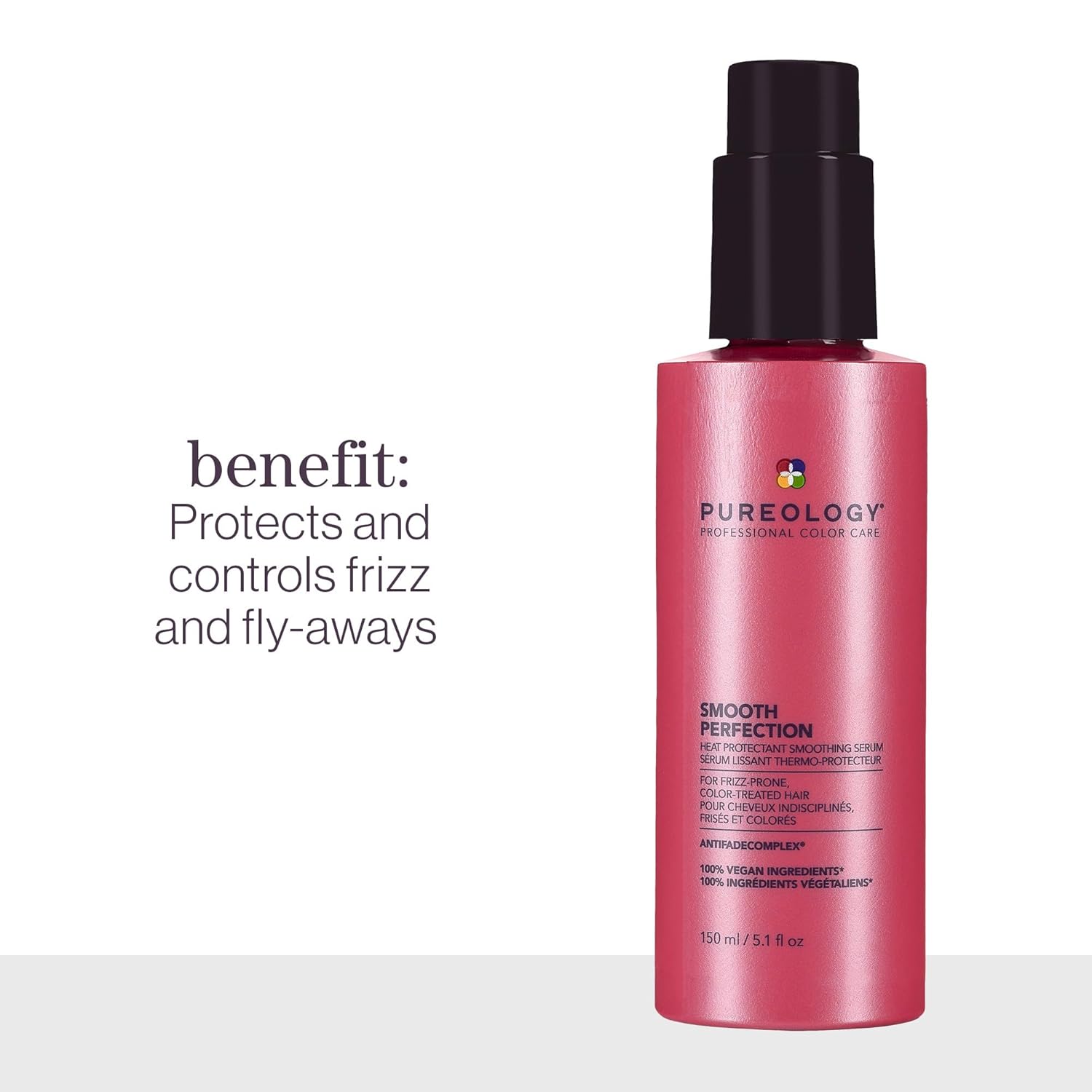Pureology Smooth Perfection Serum for Frizzy, Color-Treated Hair | Sulfate-Free | Vegan - 150 Milliliters