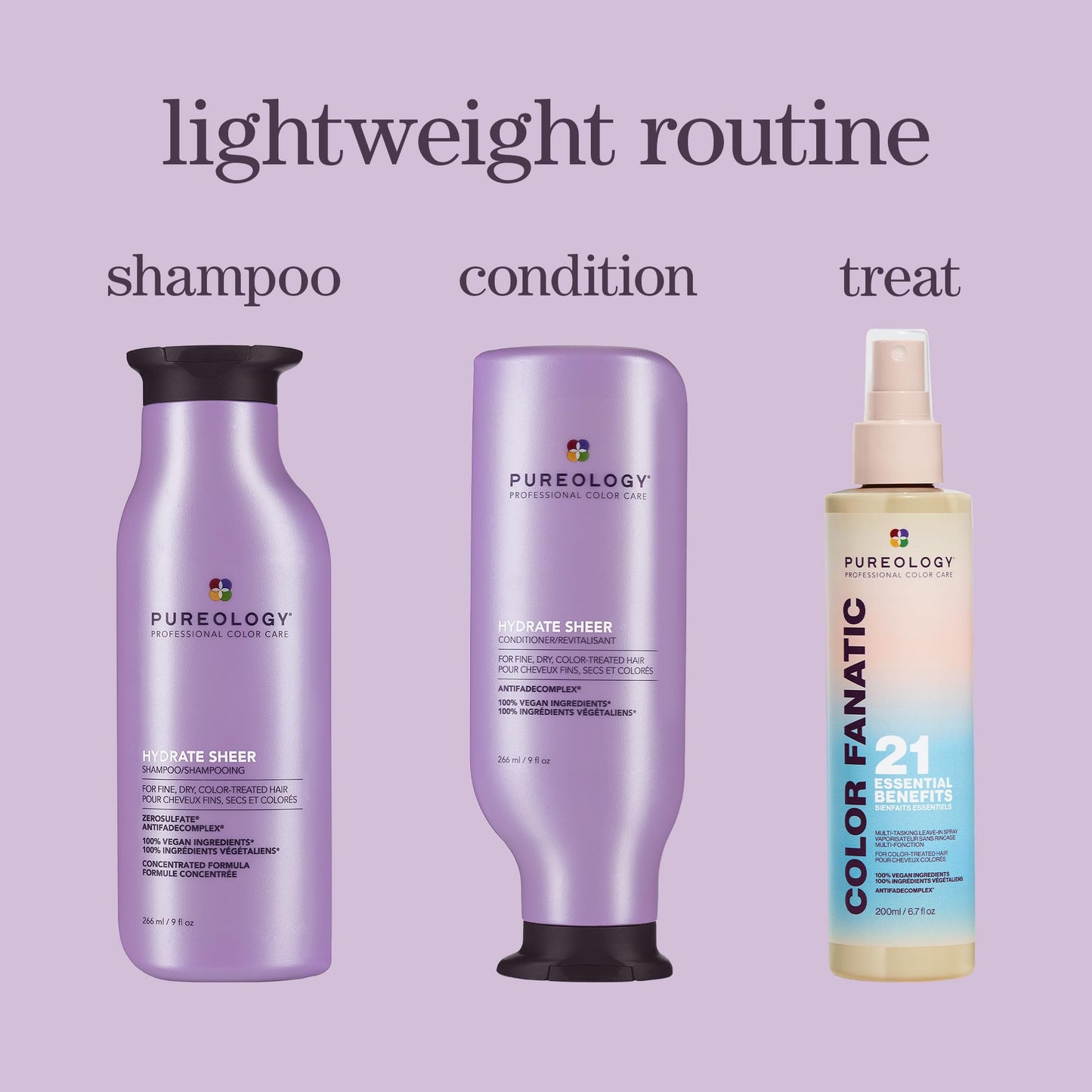 Pureology Hydrate Sheer Nourishing Shampoo, For Fine, Colored & Dry Hair, Infused with Wheat Protein, Vitamin E & Eucalyptus Leaf Extract, Vegan & Sulfate-Free Formula